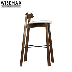 WISEMAX FURNITURE Meubles <span class=keywords><strong>de</strong></span> <span class=keywords><strong>bar</strong></span> modernes, meubles <span class=keywords><strong>de</strong></span> salle à manger, cuisine, <span class=keywords><strong>tabouret</strong></span> <span class=keywords><strong>de</strong></span> <span class=keywords><strong>bar</strong></span> en bois et tissu avec dossier pour restaurant - Product Image 6