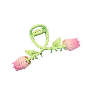 قصاصة مخلب جديدة للنساء إكسسوارات ثلاثية الأبعاد وردي للسيدات مشبك شعر قرش صيفي - Product Image 4