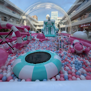 Lâu đài bơm hơi ngoài trời: Thỏ đảo cá voi đảo thiên đường trẻ em màu hồng dễ thương thỏ con bóng đại dương và nhà sản xuất - Product Image 3