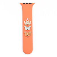 Bracelet de montre de luxe en acier inoxydable avec bijoux en forme de cœur, clous décoratifs, boucle ardillon respirante, taille 1,5 cm