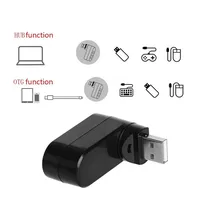Hub USB 2.0 de 3 Puertos, Mini Hub USB de Alta Velocidad, Adaptador Divisor Giratorio para Laptop, Notebook, PC, Accesorios de Computadora