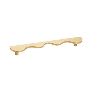 Wavy Brushed <b>Gold</b> European Pure Brass Handle for Kitchen Bathroom Bedroom <b>Cabinet</b> and Door Handles - Product Image 2