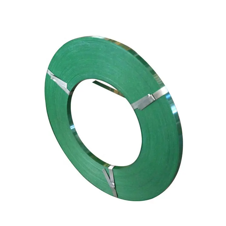 Q235 공장 왁스 리본 녹색 페인트 스틸 스트랩 페인트 스틸 스트랩 도매용