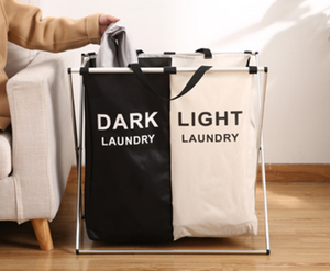 JUSTOP de la tela de Oxford modernos para el hogar <span class=keywords><strong>2</strong></span> secciones de lavandería cesta Color plegable cesta de lavandería - Product Image 3