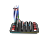 Station de charge et de rangement pour Nintendo Switch 2 avec 12 emplacements pour cartes de jeu, 2 emplacements pour manettes et câble USB-C étendu