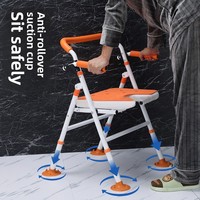 Chaise de douche réglable en hauteur, fournisseur de chaises de toilette empilables en aluminium, siège de douche étanche avec pieds en caoutchouc antidérapants, OEM