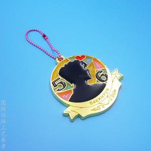 Etiqueta Colgante Metálica con Personaje de Anime, Aleación de Zinc Dorada, Forma Especial, Adorno de Moda para Interiores - Product Image 1