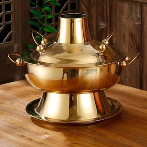 Poêle à charbon de bois de style <span class=keywords><strong>ancien</strong></span> de Pékin, en acier inoxydable, pour fondue Yuanyang, compatible <span class=keywords><strong>gaz</strong></span> et induction, pour extérieur, 4.1-6L - Product Image 1