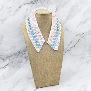 Collar de perlas JJ JJOA hecho a mano de fábrica, accesorios de cuello desmontable rosa y azul <span class=keywords><strong>para</strong></span> mujer, Collar falso Jack Jill Inc - Product Image 3