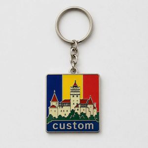 Llavero de Rumania al por mayor, personalizado, de alta calidad, con diseño de bandera y lugares emblemáticos, recuerdo de viaje de Europa del Este, diseño cultural, soporte para llaves - Product Image 2