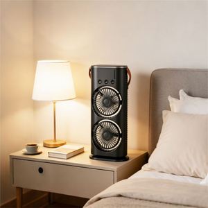 Humidifier <b>Fan</b> Rechargeable Large Capacity Multi-Color Lights Dual-<b>Head</b> Humidifier <b>Fan</b> with Mist for Office - Product Image 5