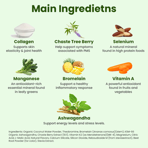 Poudre <span class=keywords><strong>de</strong></span> boisson électrolytique quotidienne sans sucre à la pastèque avec collagène, supplément pour l'équilibre hormonal féminin - Product Image 2