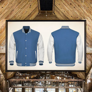 Chaquetas de Cuero Vacuno con Cremallera de Otoño, Diseño Personalizado con Logotipo, Chaqueta Universitaria Informal de Algodón y Poliéster Unisex - Product Image 3