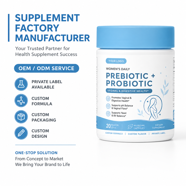 Private Label Prebiotic Probiotic Capsule With Cranberry Extract Vitamin C Digestive comfort Immune Support Dietary Supplement