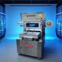 HYPERVAC Semi-automatische Verpakkingsmachine met Gemodificeerde Atmosfeer (MAP), Gasflush Tray Sealer voor Vers Voedsel, Vlees, Kant-en-klare Maaltijden, SUS304