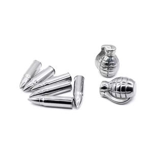 Juego de piedras de whisky de pistola y <span class=keywords><strong>Granada</strong></span>, cubos de hielo de bala escalofriantes en caja de madera de lujo, rocas de hielo de Metal reutilizables de acero inoxidable 304 - Product Image 5