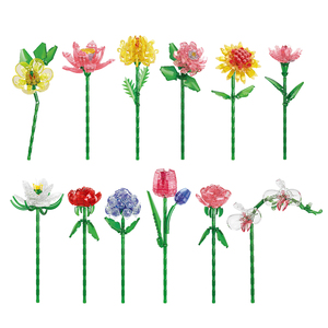 8735 Gioco di Costruzioni Floreali Romantiche per Bambini, Modello di Papavero Orientale e Rosa, Tulipano, Regalo Creativo - Product Image 1