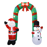 Arche gonflable de Noël de 2,4 m pour extérieur, motif bonhomme de neige, avec lumières LED intégrées, en polyester imperméable et résistant aux intempéries