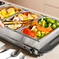 Serveur de buffet de restaurant électrique de cuisine Équipement de chauffe-plats de luxe Ensemble de chauffe-plats pour buffet serveur pour garder les aliments chauds