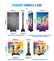 Affiche LED d'intérieur P1.86 P2 P2.5, écran LED pliable à 3 côtés, écran LED pliable pour magasin de bijoux