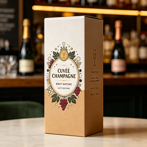 Caja de Regalo de Vino Biodegradable con Laminación Mate Estética Personalizada, Champagne <span class=keywords><strong>Brut</strong></span> Limited Cuvée, Envío Rápido en 72H - Product Image 3