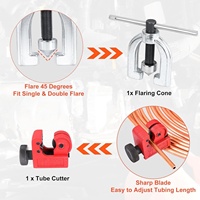 Kit d'outils de sertissage double pour conduites de frein, 30 pièces, avec coupe-tube et plieur, et tube en acier recouvert de cuivre de 25 pieds (3/16 po) pour réparation automobile