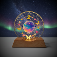 Lampe de nuit en cristal 3D, décorations lumineuses LED pour chevet, cadeaux en cristal pour enfants, décoration de table de chevet