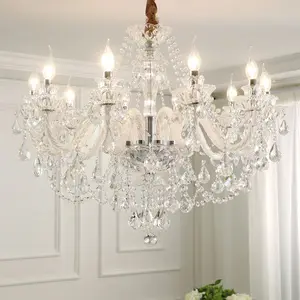 Modern White Simple Crystal Chandelier Glass Lamp Body For Home Office Indoor Hotel Banquet Lighting For Living Room