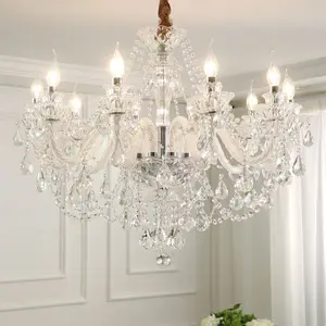 Moderno Branco Simples Cristal Chandelier Vidro Lâmpada Corpo para Home Office Indoor Hotel Banquete Iluminação para Sala de estar