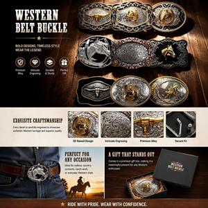 Boucles de Ceinture de Cowboy Western en Métal Personnalisées en Gros, Logo 3D Grand Animal, Boucles de Ceinture de Luxe pour Hommes - Product Image 3