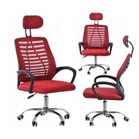 Chaise de bureau en tissu maillé à hauteur réglable, avec base pivotante à cinq branches chromée, directement de l'usine