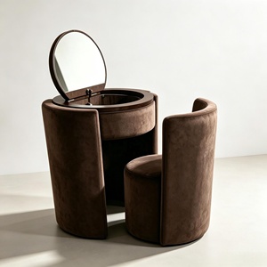 Minimalist Multifunctional Vanity with Lighted Mirror and Storage-Modern Design for Small Bedroom Spaces - Product Image 5