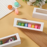 Boîtes à macarons en gros avec fenêtre transparente, dossiers en carton kraft recyclable, emballage de boulangerie pour gâteaux, macarons, desserts, biscuits