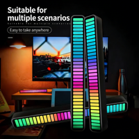 Lampes d'ambiance LED RGB à contrôle intelligent 5V avec capteur vocal en matériau PC pour table de chevet