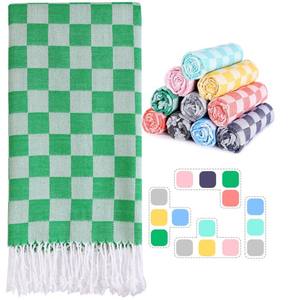 Commercio all'ingrosso di alta qualità stampa turco asciugamani da spiaggia in cotone turco telo da mare con nappine a righe ad asciugatura rapida telo da mare <span class=keywords><strong>Fouta</strong></span> - Product Image 4