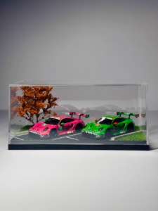 Vitrina de exhibición de escena de estacionamiento 1/64, base de microdiorama para modelos de coches a escala MiniGT <span class=keywords><strong>Hot</strong></span> <span class=keywords><strong>Wheels</strong></span>, caja de almacenamiento, adorno decorativo de escritorio - Product Image 1