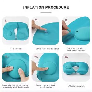 Almohada de Viaje Inflable con Orificio para el Cuello para Avión - Product Image 3