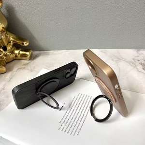 Top Design 360 anneau magnétique filé étui <span class=keywords><strong>de</strong></span> téléphone en or pour iPhone 16 15 14 Pro Max en Stock pour samsung S25 ultra avec support - Product Image 3