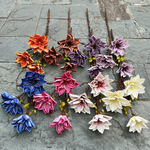 Alta calidad hecho a mano 3D Real Touch Magnolia Flores gigantes decoraciones <span class=keywords><strong>de</strong></span> boda Artificial realista para graduación Pascua Volver - Product Image 2