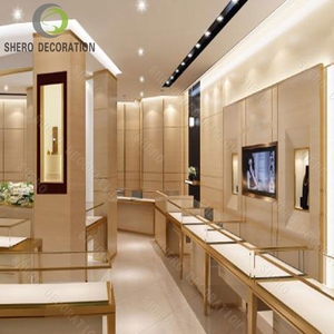 Vitrine de présentation de bijoux moderne haut de gamme, comptoir en bois pour magasin de détail, mobilier de design intérieur pour centre commercial - Product Image 1