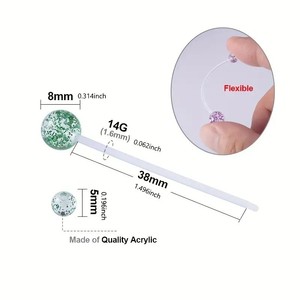 Accessoires de corps sexy anneau de ventre tige souple acrylique longue tige paillettes femmes enceintes anneau de <span class=keywords><strong>nombril</strong></span> accessoires de <span class=keywords><strong>piercing</strong></span> ventre - Product Image 6
