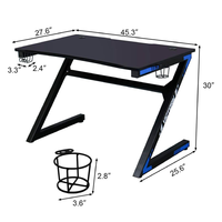 Bureau de jeu réglable au meilleur prix pour PC Conception de profondeur d'échantillon gratuit avec ensemble de chaises pliables en métal et en plastique