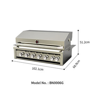 Parrilla de Gas Empotrada de Acero Inoxidable 304 con 7 Quemadores para Cocina Exterior, Barbacoa y Fiestas en Zonas de Aficionados al Fútbol - Product Image 2