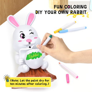 Tự làm bong bóng Bunny Đồ chơi điện thỏ bong bóng Blower máy với 4 màu nước vẽ bút cho món quà phục sinh - Product Image 2