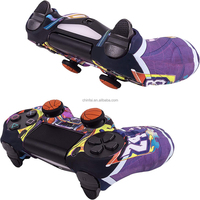 Housse de protection en silicone imprimée par transfert de chaleur pour contrôleur PS4 avec poignées de pouce