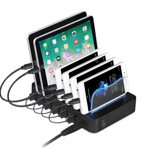 50W 6 Poort Desktop Usb Laadstation Pd Output Multi 6 Poort Usb Laadstation Universele Multi Poorten Usb Oplader