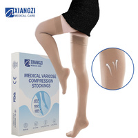 Bas de contention médicaux grande taille 20-30 mmHg avec bande antidérapante en silicone, élastiques et doux pour femmes et hommes
