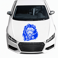 Calcomanía de Vinilo Personalizada con Cabeza de León Roja para Capó de Coche, Gráfico Tribal, Adhesivo de Carreras para Vehículos Negros