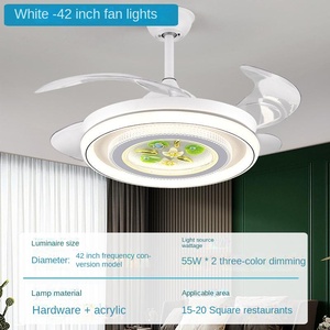 พัดลมเพดานไฟ LED แบบหมุนได้สองทางพร้อมรีโมทเหล็กและ ABS ตัวเครื่องลดเวลาจำกัด - Product Image 5