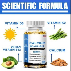 Integratori in Softgel di Carbonato di Calcio ad Alta Purezza e Vitamina D3 K2 <span class=keywords><strong>B12</strong></span> per il Supporto della Salute Ossea e la Cura delle Articolazioni - Product Image 2